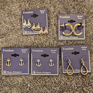 Freedom Hypo-Allergenic Nickel Free Earrings Lot of 5